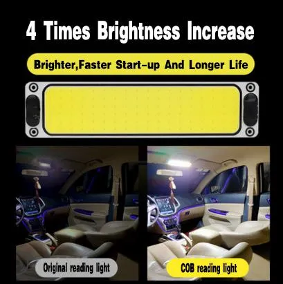 Luzes de leitura LED para caminhões grandes 24V Luzes interiores modificadas COB 96 SMD LED Luzes para carro